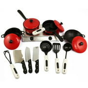 13Pcs Kid Play House Toy Kitchen Utensils Cooking Pots Pans Food Dishes Cookware Mini