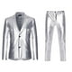 thumbnail image 1 of Trajes de 2 piezas dorados brillantes para hombre (blazer + pantalones), traje de esmoquin para fiesta de moda para hombre, ropa para cantante de escenario para DJ y club, 1 of 1