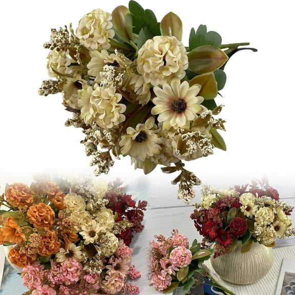 Clearance Artificial flowers under $5,Arisefrom Artificial Outdoor Flowers Wedding Bouquets Chrysanthemums Hand Held Bouquets Small Bouquets Decorative Items High End Hydrangeas