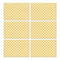 Yellow White Checkerboard Checkered Pattern Summer Placemats Table Placemats Set Of 6-Linen Kitchen Washable Placemats Table Mats 11.8"x17.7" Non-Slip Heat Resistant