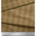 thumbnail image 2 of Soimoi Brown Velvet Fabric Leaves & Butterfly Printed Fabric 1 Yard 58 Inch Wide, 2 of 3