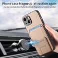 thumbnail image 6 of Allytechgroup Cards Holder Back Case for iPhone 14 Plus, Vintage PU Leather TPU Shockproof Slim Kickstand Anti-Drop Protective Wallet Phone Case Cover for Apple iPhone 14 Plus, Khaki, 6 of 8