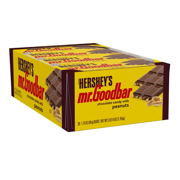 HERSHEY'S MR. GOODBAR Chocolate with Peanuts Candy, Bulk, 1.75 oz, Bars