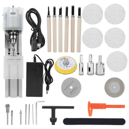 

Mini Milling Lathe Machine 7-Level Speed Regulation DIY Woodworking Polishing Grinding Tool 100-240VUS Plug