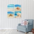 thumbnail image 6 of Beach Pictures Wall Art : Beach Theme Blue Abstract Wall Art Coastal Wall Decor for Living Room Bathroom Bedroom Ready to Hang 12" X 12"X 4 Panels, 6 of 6