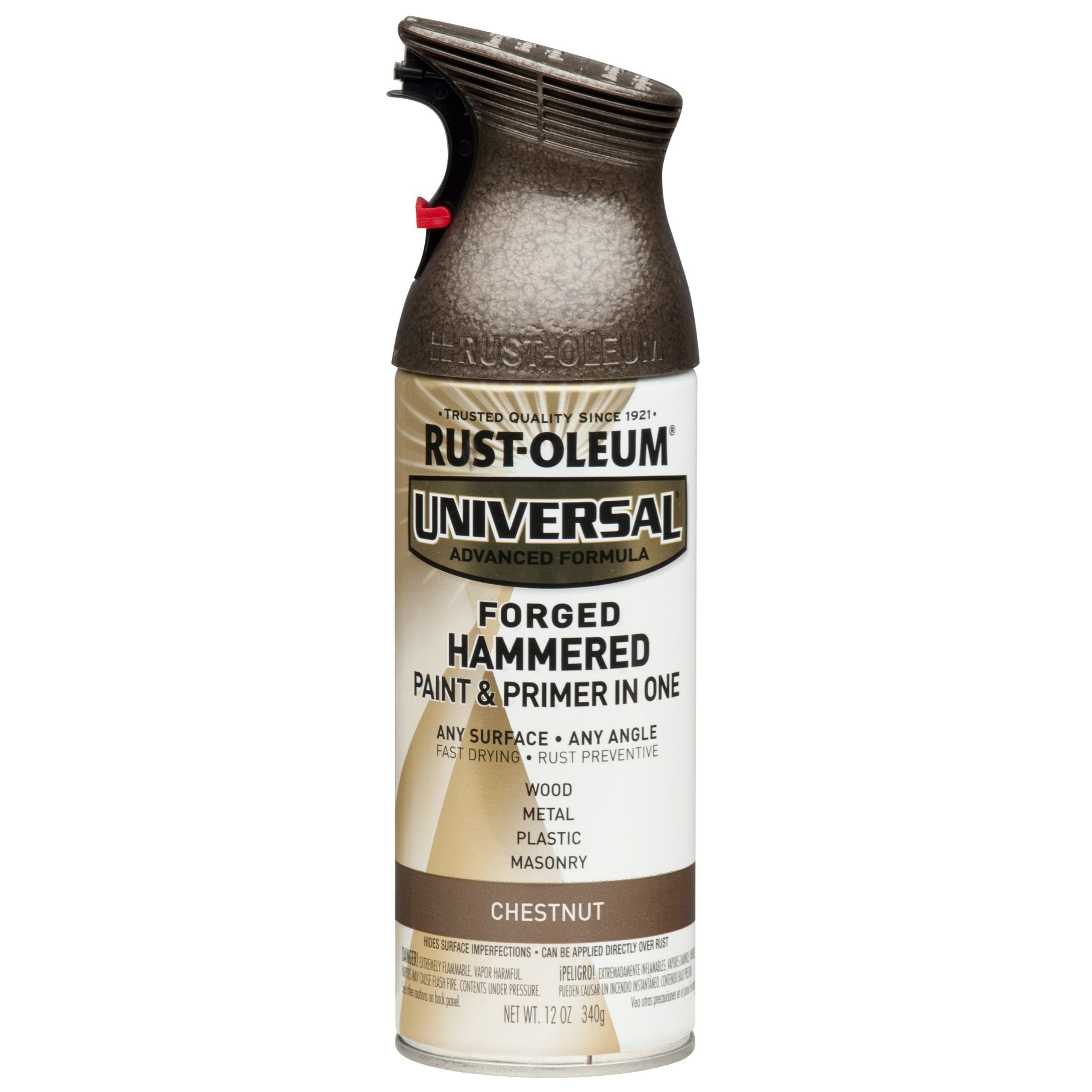 6 Pack, Chestnut, Rust-Oleum Universal All Surface Interior/Exterior Forged Hammered Spray Paint-271479, 12 oz