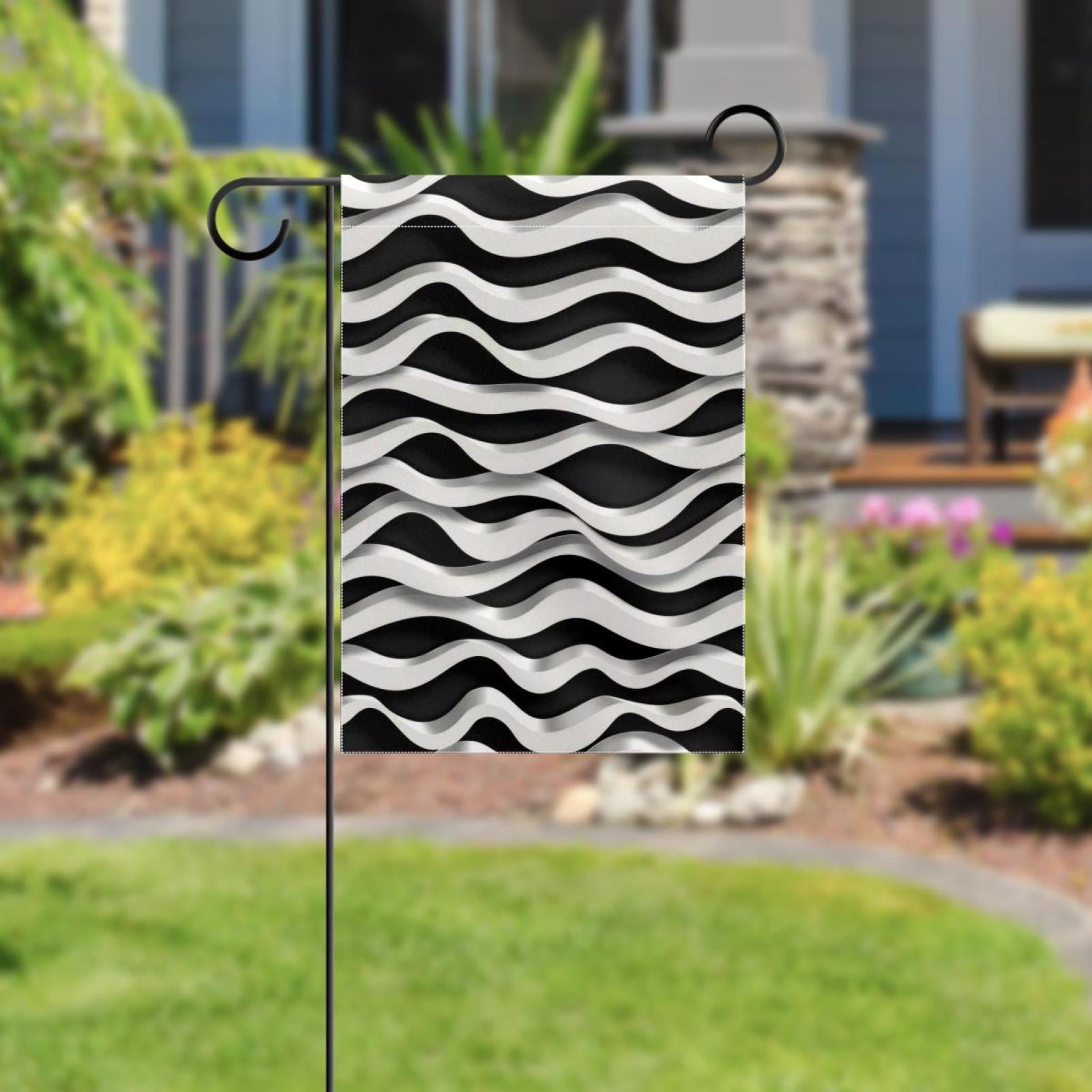 Geometric Wave Double Sided Garden Flag Decorative Weather Resistant Yard Flag, Large DIY Vertical Flag for Farmhouse Patio Lawn, 28x40 Inch