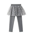 thumbnail image 2 of Godderr Little Girls Footless Leggings with Tutu Skirt Stretchy Kids Pantskirt Toddler Tights Pantskirt for 2-10Y, 2 of 6