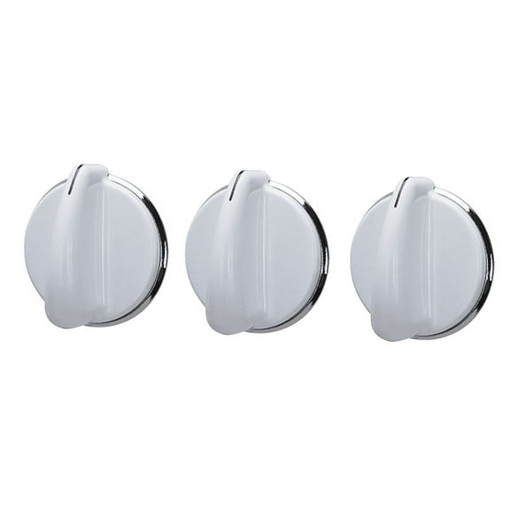 3 Washer Knob for GE 175D3296P001 White Silver Knob