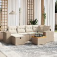 thumbnail image 1 of vidaXL 7 Piece Garden Sofa Set with Cushions Beige Poly Rattan, 1 of 5