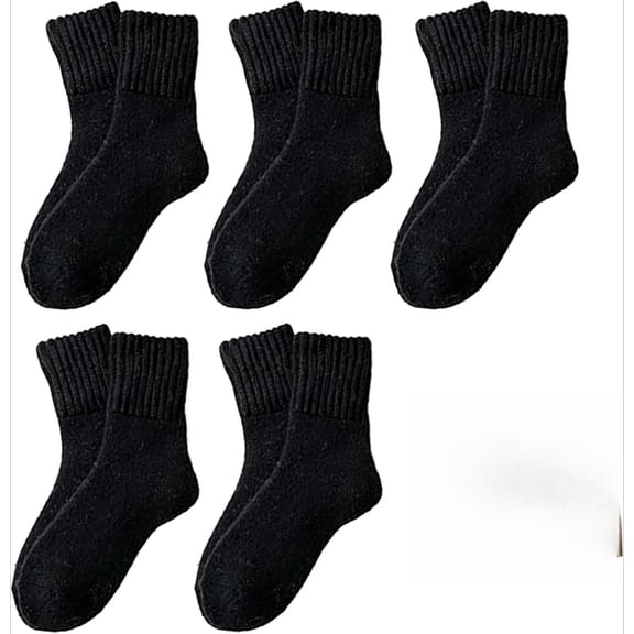 5 Pairs Womens Solid Mid-Calf Socks, Casual Soft Comfy Warm Socks for Fall & Winter, Women's Socks for Daily Wear