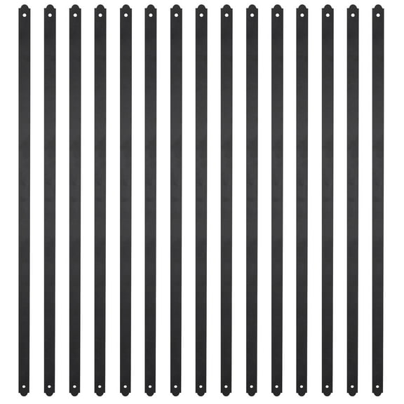 Myard 29-1/2 Inches Heavy Duty Flat Straight Iron Balusters with Screws for Wood Composite Facemount Deck Railing (50-Pack, Matte Black)