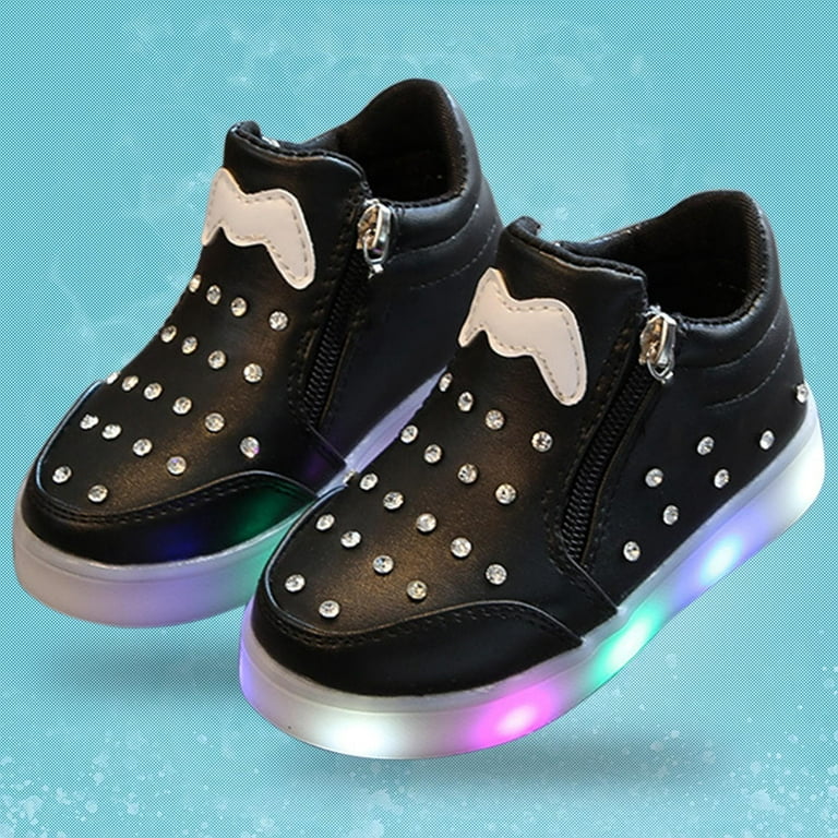 Kid Shoe Laces for Sneakers No Tie Spring and Autumn Korean Version of Big  Children'S Sports Lighting Children'S Shoes Children'S Rhinestone Cartoon  Led Luminous Soft Bottom Girls' Shoes 