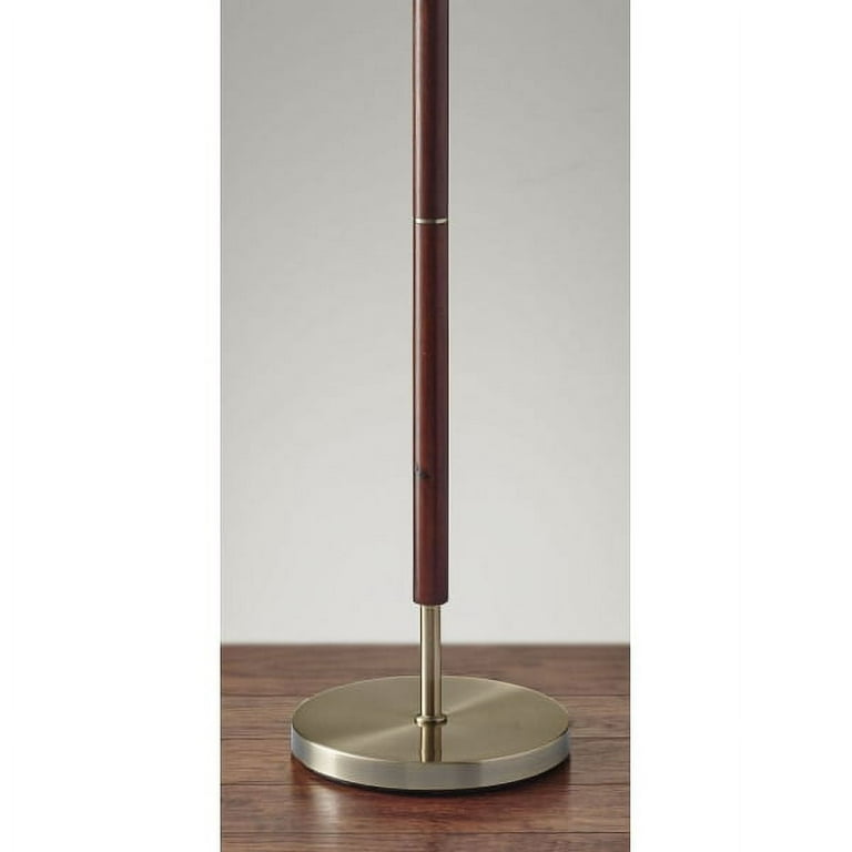 Adesso Hamilton Floor Lamp, Walnut,antique brass 