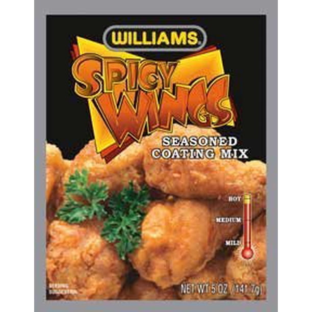 Williams Spicy Wings Hot Seasoned Coating Mix, 5 ounces each (Pack of 6