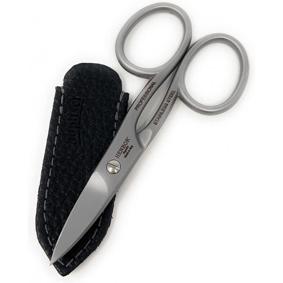 Shpitser Professional Stainless Steel Nail Scissors, Handcrafted in Italy with Genuine Leather Case