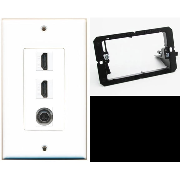 Ultra Spec Cables 2 Port HDMI 3.5mm Wall Plate w/Mounting Bracket