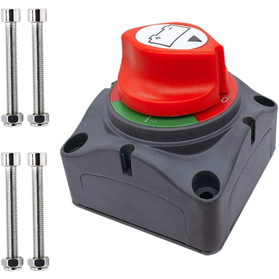 Ampper Battery Switch, 12-48 V Battery Power Cut Master Switch Disconnect Isolator for Car, Vehicle, RV and Boat (On/Off)