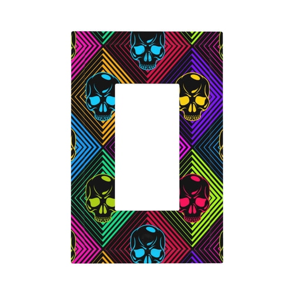 DouZhe 1-Gang Decorator/Rocker Wallplate, Fashion Rock and Roll Pirate Skulls Decorative Wall Plates