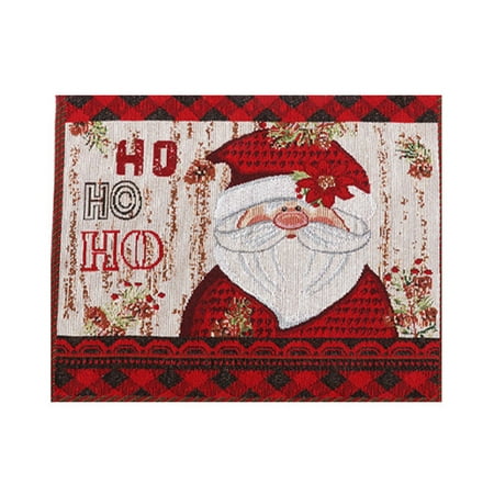 

Qisuw Christmas Style Place Mats Washable Table Mats Winter Holiday Table Mats for Winter Christmas Theme Parties Table Decors