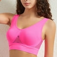 thumbnail image 4 of VISALY Womens Bralettes Seamless Bras 2 Pack Women Seamless Sports Bra Breathable Wireless Push Up Bra With Pads Yoga Running Fitness Bralettes Padded Bra Comfortable Bras Bras For Women Hot Pink L, 4 of 5