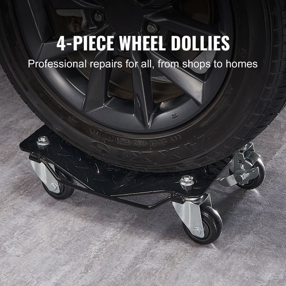"6000 lbs Heavy Duty Wheel Dolly Set of 4 - Car Tire Dolly for Moving Vehicles, Trucks, Trailers, Motorcycles & Boats - 2722 kg Capacity"