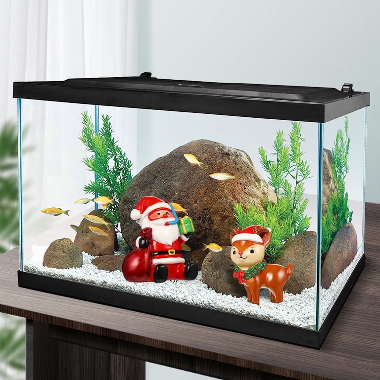 christmas fish tank accessories 2pcs Christmas Fish Tank Decorations Aquarium Decor Resin Aquarium Ornament Water Friendly Holiday Festive Home Decor