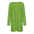 thumbnail image 5 of Knosfe Green Plus Size Cardigan Casual Long Sleeve Womens Sweaters Cardigan Open Front Long Fall Long Cardigans for Women with Pockets XXL, 5 of 5