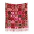 thumbnail image 2 of Foulard à Franges Mode pour Femmes, Châle Long Mandala Abstrait Rouge, Léger et Chaud, 2 of 6