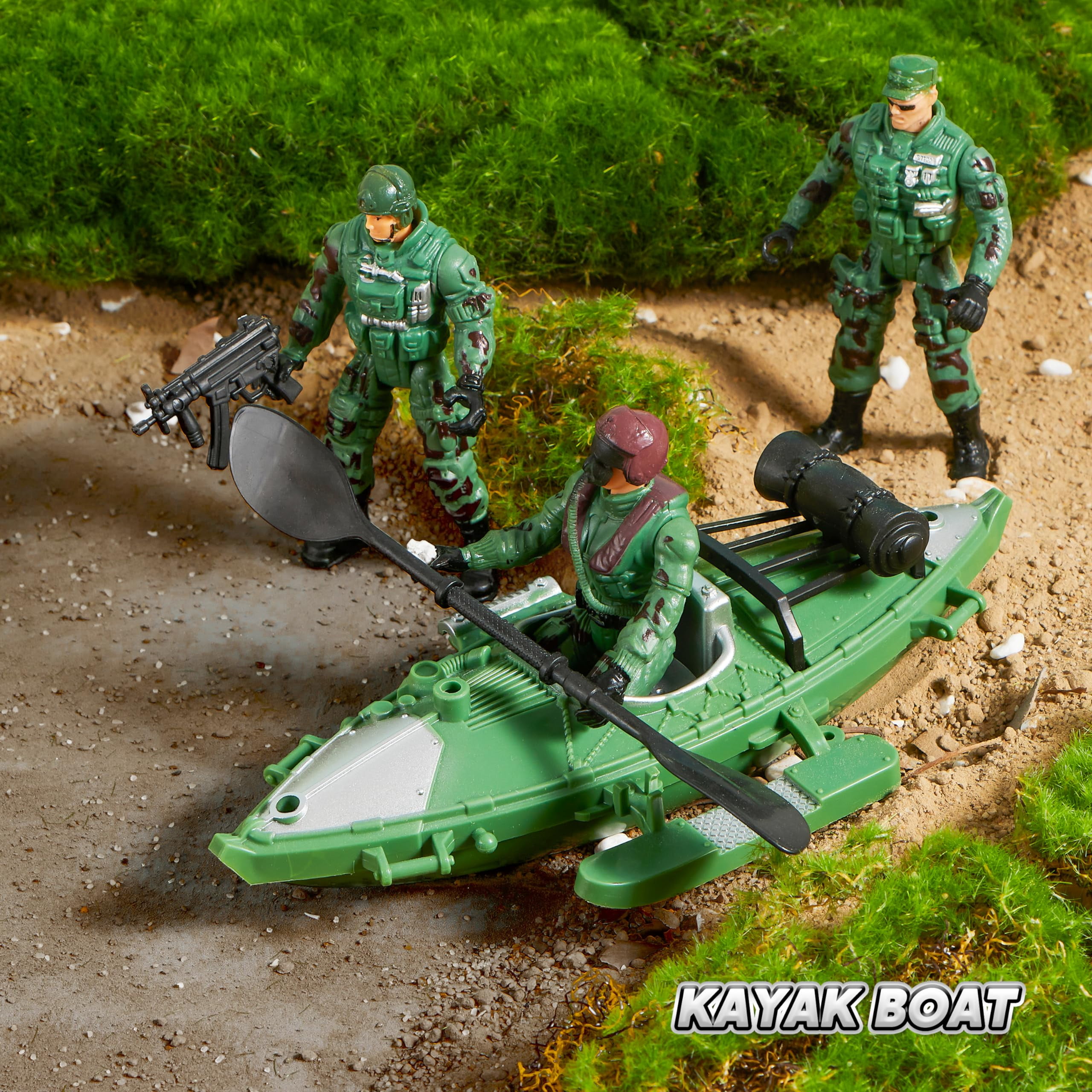 Joyfy 10-in-1 Military Helicopter Toy Set with Light & Sound, Trucks, Boat, Bike, Army Men & Weapons - Army Toys for Boys, Christmas Birthday Gifts for 3+
