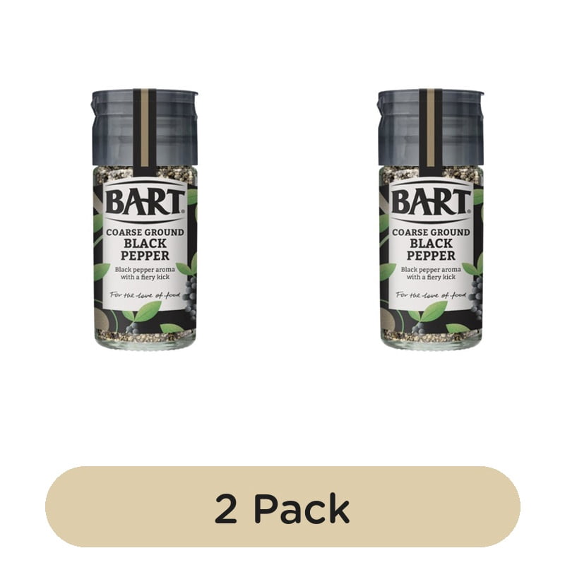 Bart Black Pepper Coarse Ground 38g, British Import (Pack of 2)