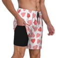 thumbnail image 2 of Kdxio Pink Hearts1 Print Men'S Swim Trunks With Compression Liner 7 Inch Inseam Quick Dry Swim Shorts, 2 of 7