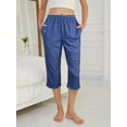 thumbnail image 3 of 3 Pack Womens Ultra-Soft Capri Pajama Pants Elastic Waistband Sleepwear Bottoms Sleep Pants Plus Size 2XL, 3 of 5