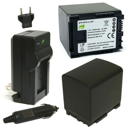 Replacement for Canon VIXIA HF S20 Battery (2-Pack 2200mAh) and Charger