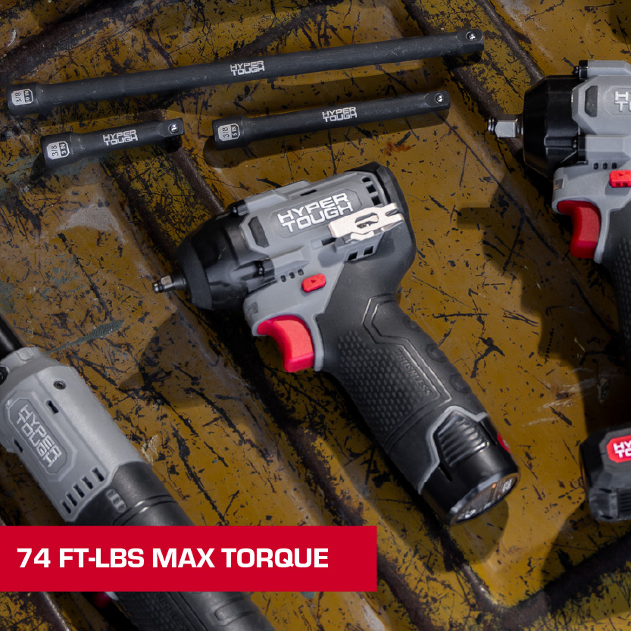 Llave de Impacto de 1/4 Pulgada sin Escobillas de 12V con Batería de 2.0Ah Hyper Tough 7