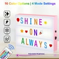 thumbnail image 3 of AGCAN Pink Cinema Light Box with Letters, RGB Marquee Color Changing Led Light Box Sign with 192 Black & Color Letters Emojis, Led Sign Letters Board Gifts for Women Birthdays Christmas Decor, 3 of 8