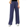 thumbnail image 1 of Women's Casual Loose Fit High Waist Drawstring Pants with Side Pockets - Breathable Fabric, Versatile Styling, 1 of 6