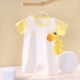 thumbnail image 2 of KPOPLK Baby Romper Letter Print Short Sleeve Cotton Jumpsuit Bodysuit Onesie Clothes Unisex for 0-24 Months Size 3-6 Months,Light Yellow, 2 of 8