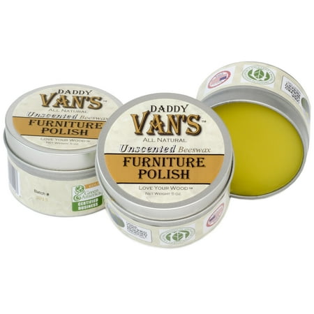 Beeswax Furniture Wax Daddy Van's All Natural Unscented Beeswax Furniture Polish. Chemical-free, Non-Toxic, Zero VOC Wood Wax. Nourishes, Conditions and Protects with a Beautiful Healthy Glow. ()