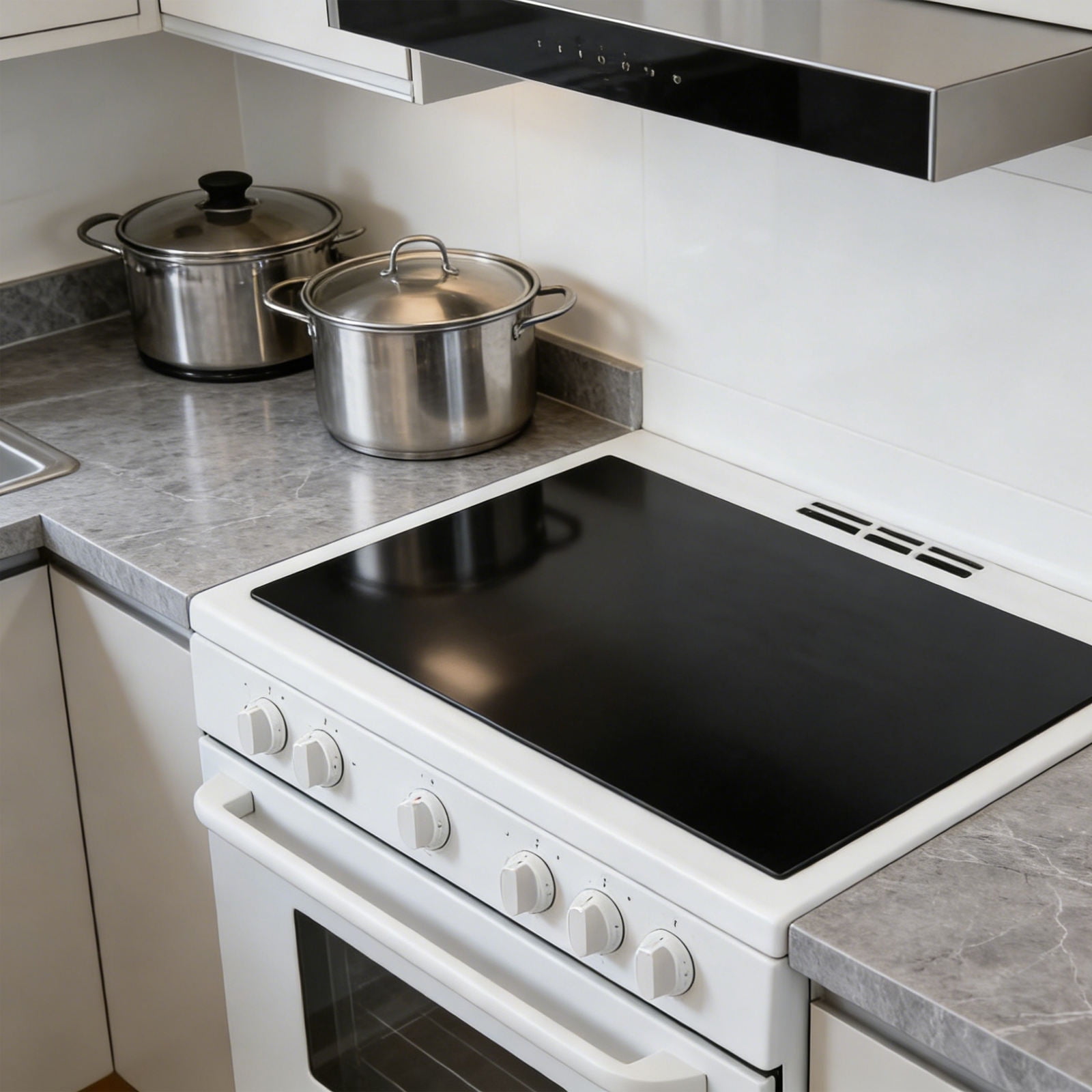 FOMIYES Black Induction Cooker Cover Mat for Home Non Slip Heat Resistant Cooktop Protector