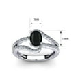 thumbnail image 5 of SuperJeweler 1.40 Carat Oval Shape Black Onyx and Fancy Diamond Ring In Sterling Silver For Women, 5 of 6