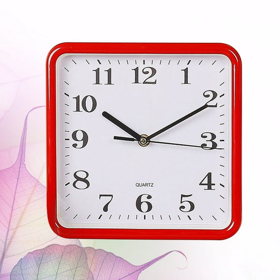 FRCOLOR Square Wall Clock Simple Wall Decorative Clock Art Decor Wall Clock for Home Office Living Room Bedroom (Random Color, No Battery)