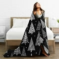 thumbnail image 5 of Christmas Tree Throw Blanket Ultra Soft Warm All Season Black White Leaf Circle Polka Dot Decorative Fleece Blankets for Bed Chair Car Sofa Couch Bedroom 50"X60", 5 of 6