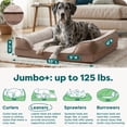 thumbnail image 3 of FurHaven Pet Products | Cooling Gel Memory Foam Orthopedic Perfect Comfort Velvet Waves Sofa-Style Couch Pet Bed for Dogs & Cats, Brownstone, Jumbo Plus, 3 of 9