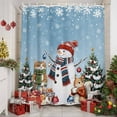 thumbnail image 3 of Blue Christmas Shower Curtain, Snowman Squirrel Cat Pine Tree Winter Snow Waterproof Fabric Shower Curtains with 12 Hooks, Bathroom Curtain Set for Bathroom Accessories Decor, 72 x 78 Inches, 3 of 9