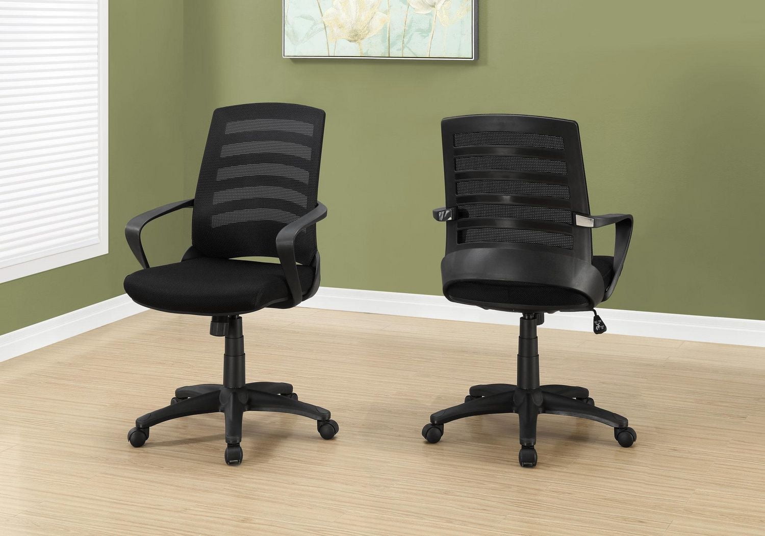 Monarch Specialties Office Chair, Adjustable Height, Swivel, Ergonomic, Armrests, Computer Desk, Work, Metal, Mesh, Black, Contemporary, Modern