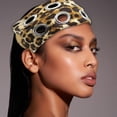 thumbnail image 6 of Trendy Women's Headbands in Print with Hollow Studded Detail Fashion Head Wrap Headwear for Street Style Looks, 6 of 15