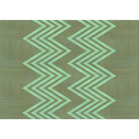 Ahgly Company Indoor Rectangle Patterned Fern Green Area Rugs, 7' x 9'