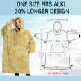 thumbnail image 4 of Oversized Wearable Blanket Hoodie,Yellow Daisy Pattern Sherpa Blanket Hoodie with Super Pockets,Super Warm Fuzzy Pullover for Women & Men, 4 of 6