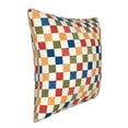 thumbnail image 2 of Fotbe Floral Checkerboard Pattern Velvet Decorative Throw Pillow Covers with Elegant Piping, Soft Plush Cushion Cover for Sofa, Bed, Car, Office-18"x18", 2 of 8